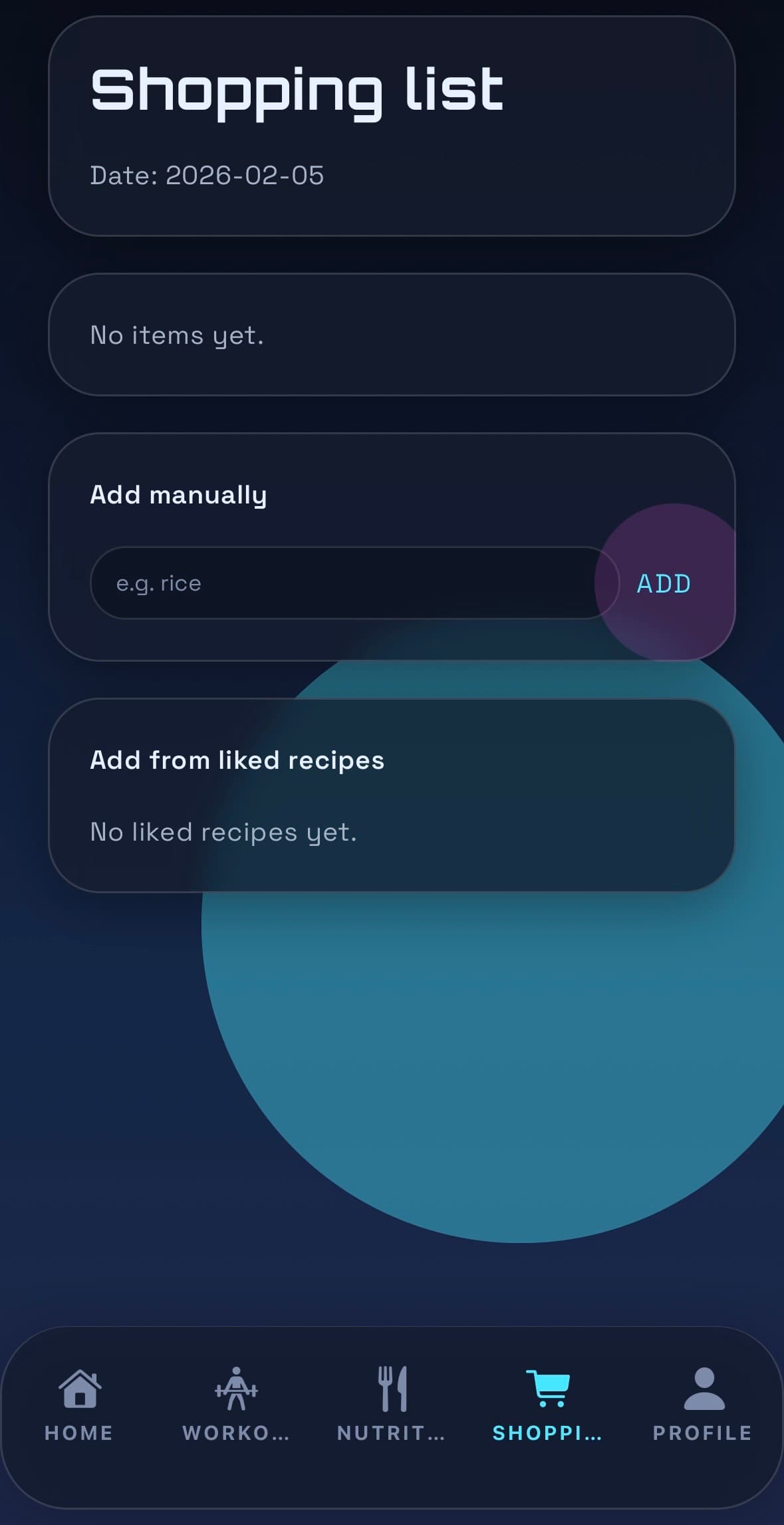 DailyMove shopping list