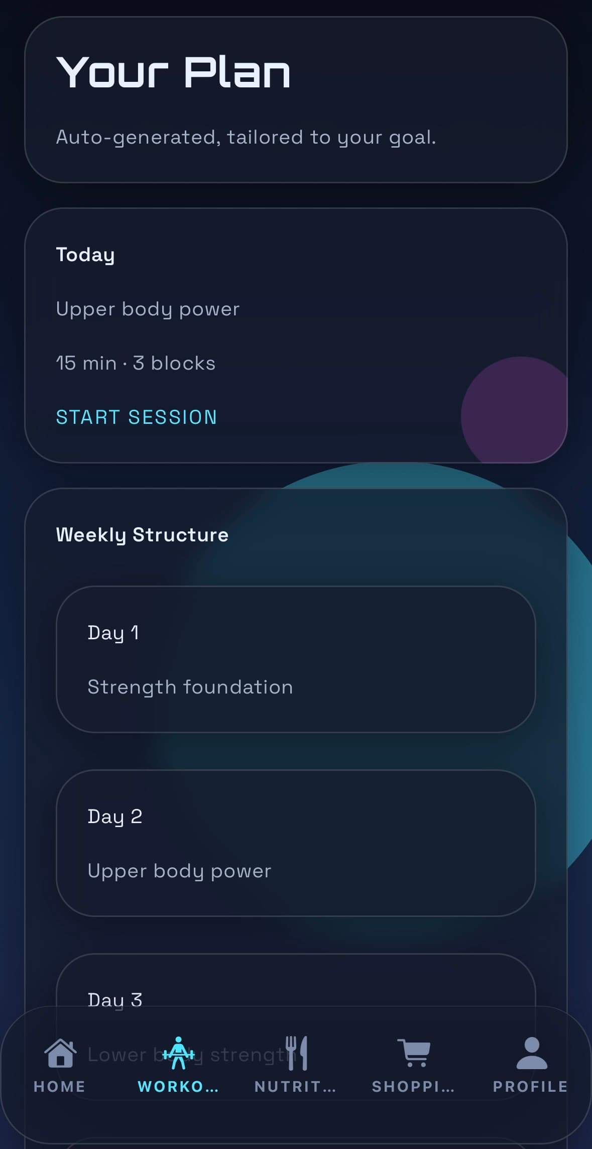 DailyMove workout session player